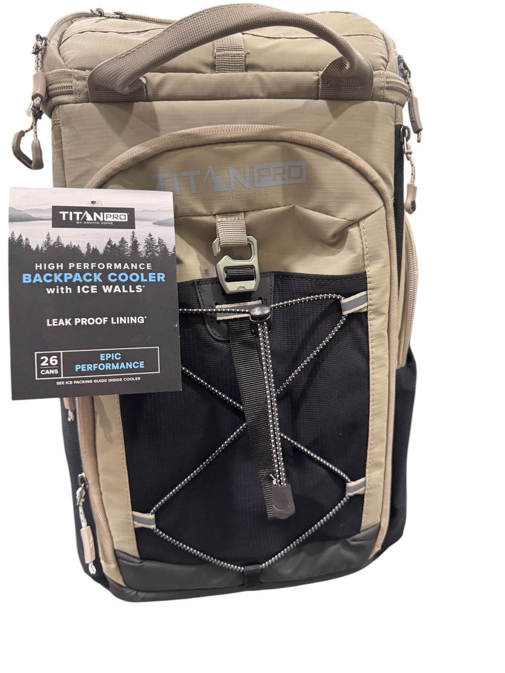 Titan Pro Tan and Black Backpack Cooler